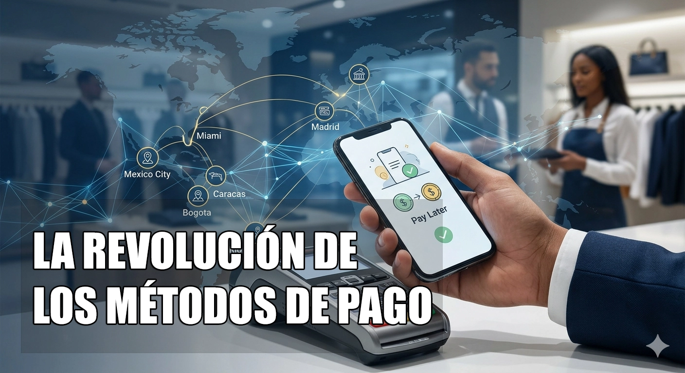 Infografía conceptual sobre la evolución de pagos digitales y BNPL en el mercado hispano 2026 - StatMark Research